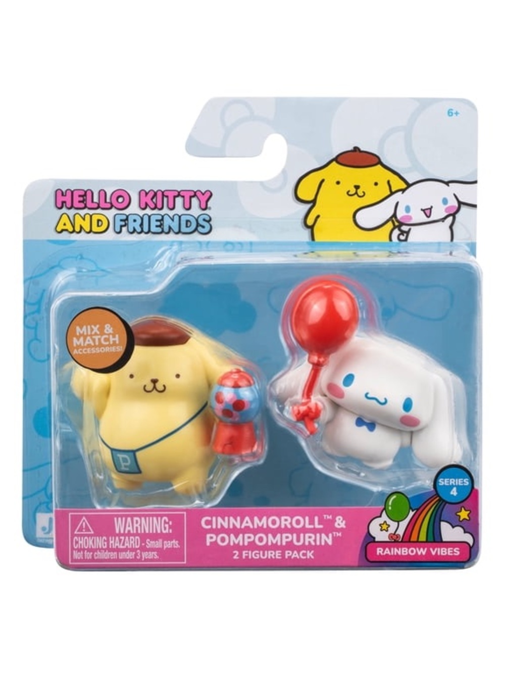 Hello Kitty & Friends Rainbow Vibes 2 Figure Pack - Pompompurin & Cinnamoroll